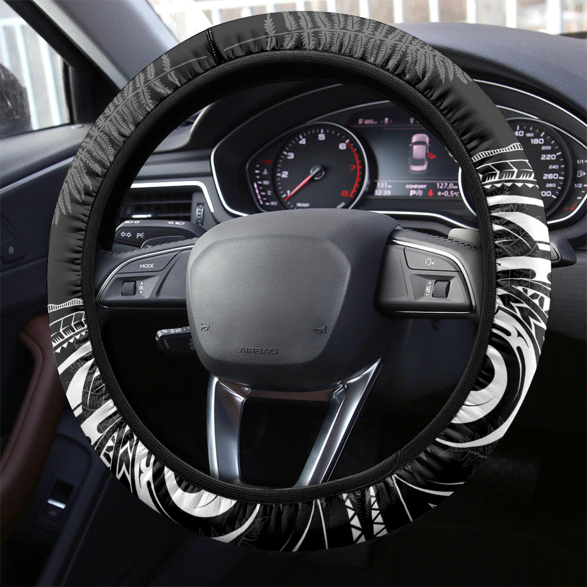 New Zealand Rugby Steering Wheel Cover 2023 World Cup Aotearoa Haka Face