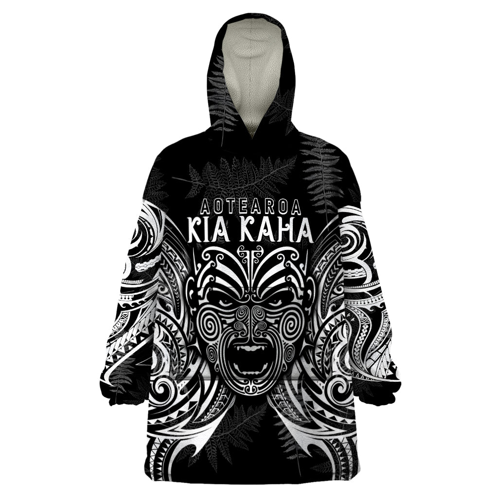 New Zealand Rugby Wearable Blanket Hoodie 2023 World Cup Aotearoa Haka Face - Vibe Hoodie Shop