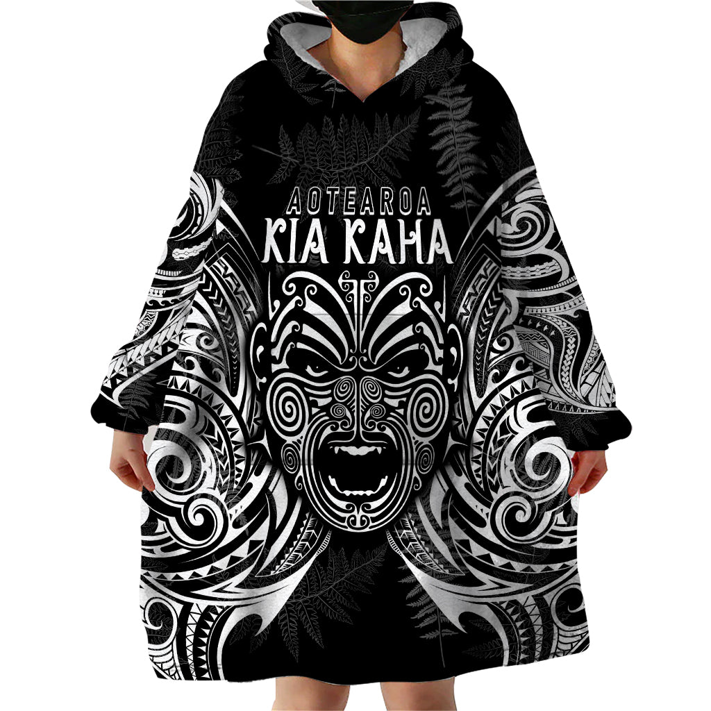 New Zealand Rugby Wearable Blanket Hoodie 2023 World Cup Aotearoa Haka Face - Vibe Hoodie Shop