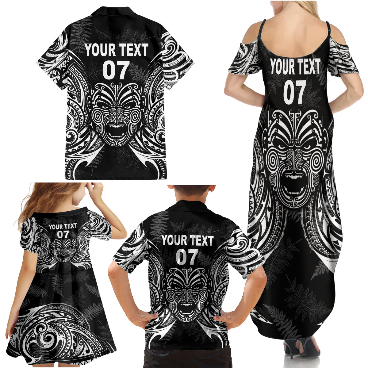 new-zealand-rugby-family-matching-summer-maxi-dress-and-hawaiian-shirt-2023-world-cup-aotearoa-create-history