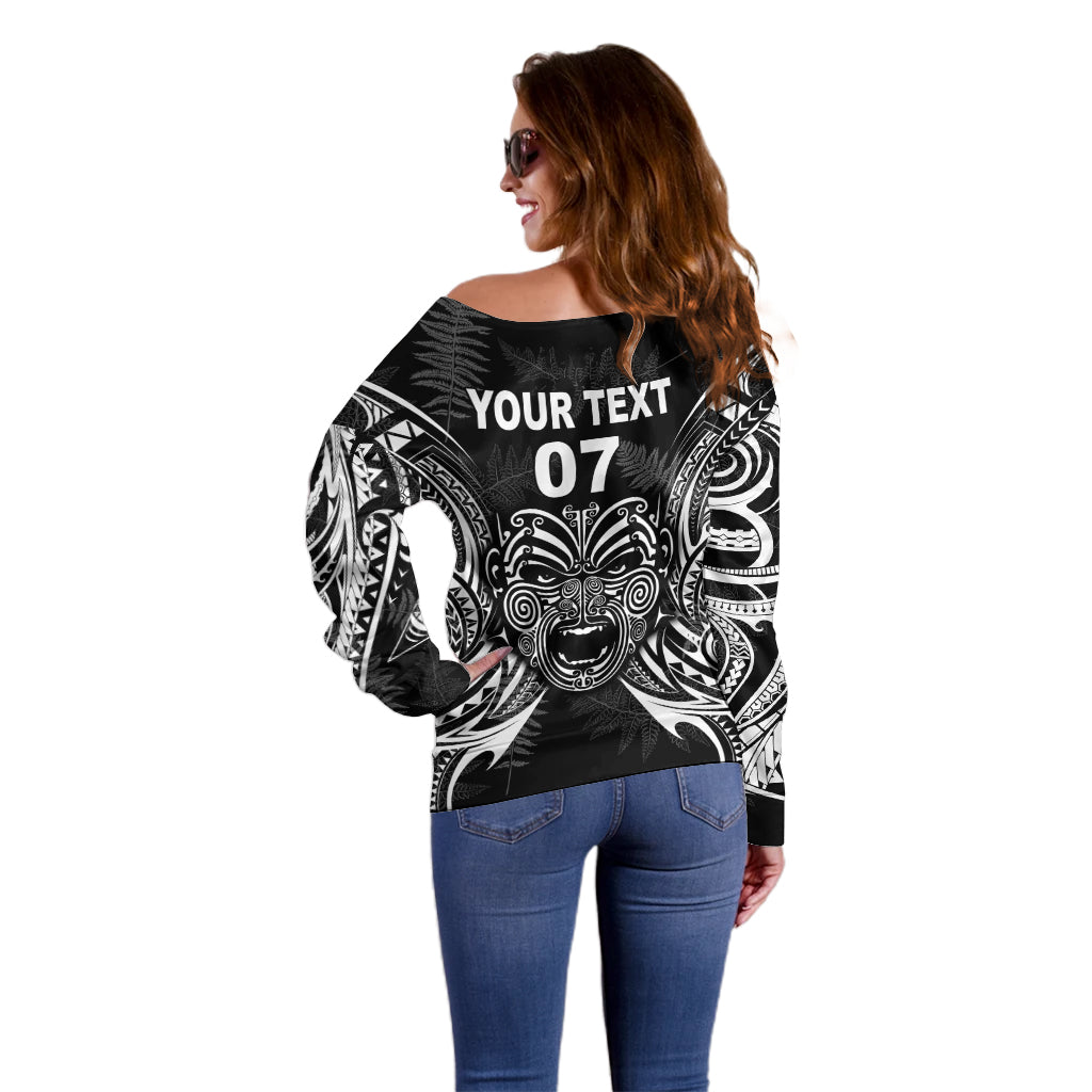 Custom New Zealand Rugby Off Shoulder Sweater 2023 World Cup Aotearoa Create History - Vibe Hoodie Shop