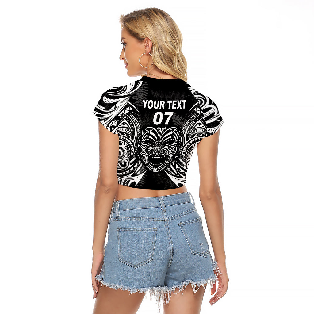 Custom New Zealand Rugby Raglan Cropped T Shirt 2023 World Cup Aotearoa Create History - Vibe Hoodie Shop