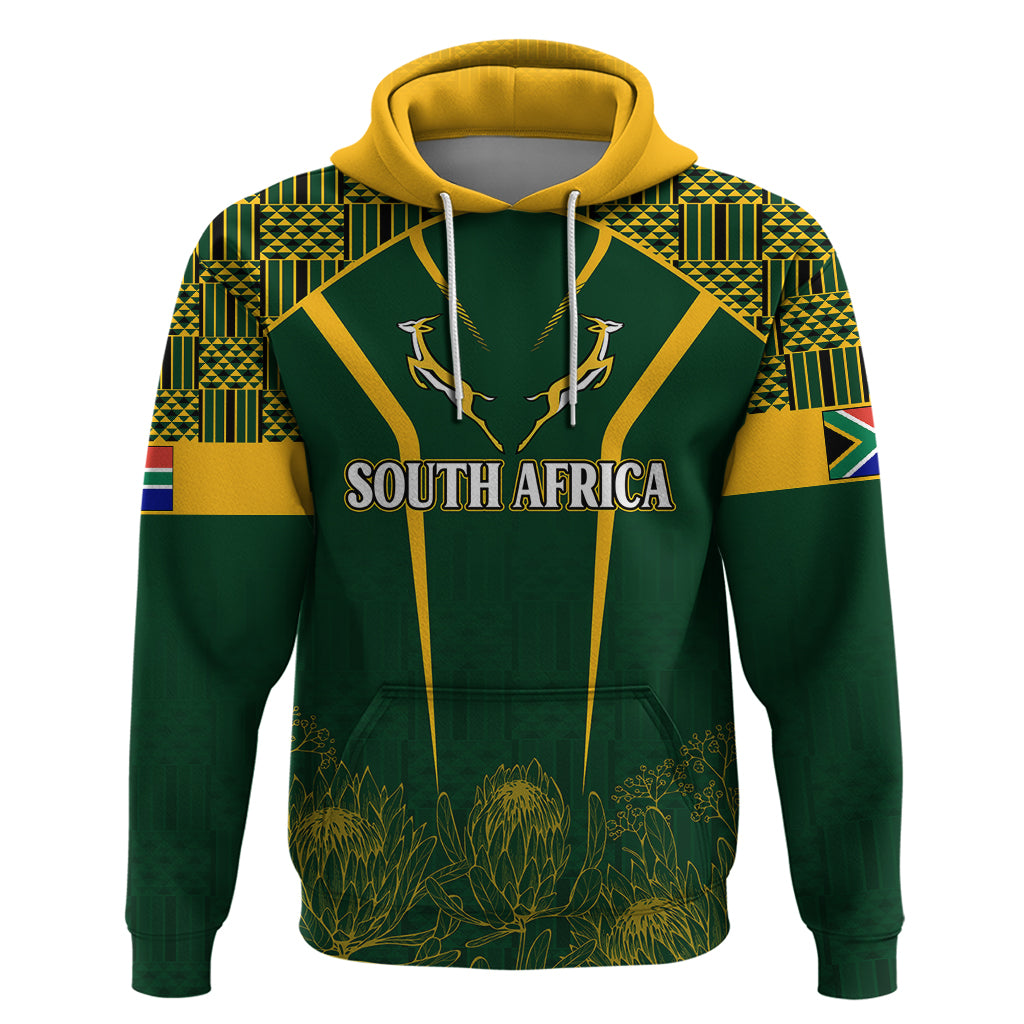 Personalised South African Heritage Day Hoodie Kente Ethnic Patterns Mix Springboks LT7 - Vibe Hoodie Shop