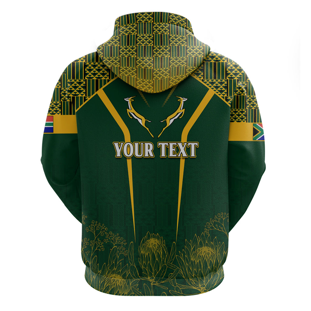 Personalised South African Heritage Day Hoodie Kente Ethnic Patterns Mix Springboks LT7 - Vibe Hoodie Shop