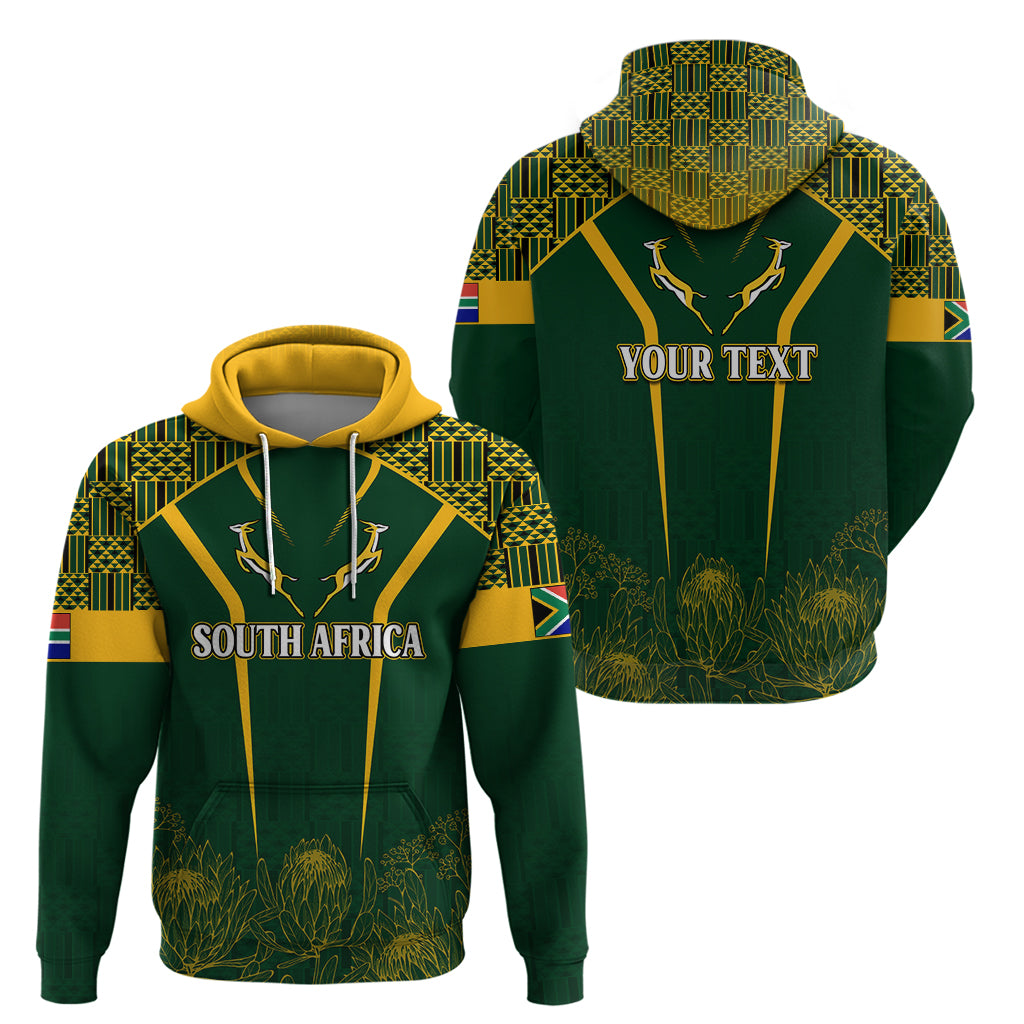 Personalised South African Heritage Day Hoodie Kente Ethnic Patterns Mix Springboks LT7 - Vibe Hoodie Shop