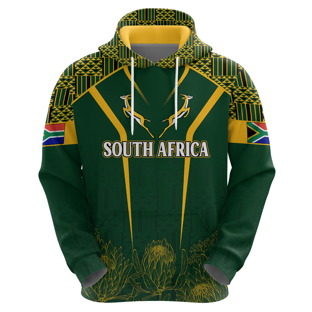 Personalised South African Heritage Day Hoodie Kente Ethnic Patterns Mix Springboks LT7 - Vibe Hoodie Shop