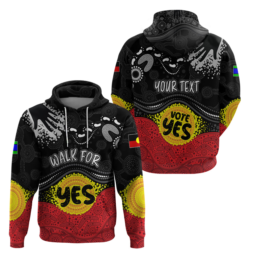 Personalised Australia Indigenous Hoodie Walk For Yes 2023 Aboriginal Flag Style LT7 - Vibe Hoodie Shop