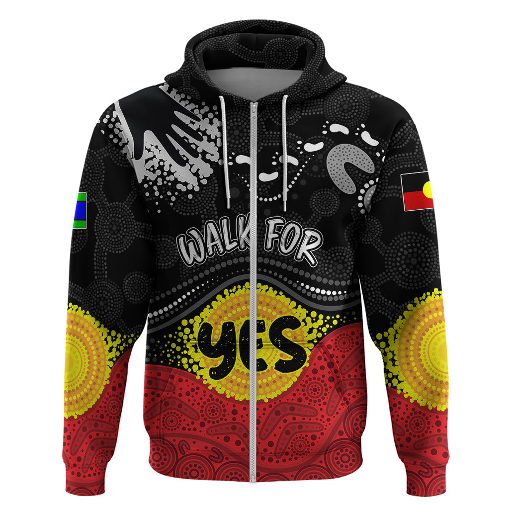 Personalised Australia Indigenous Hoodie Walk For Yes 2023 Aboriginal Flag Style LT7 - Vibe Hoodie Shop