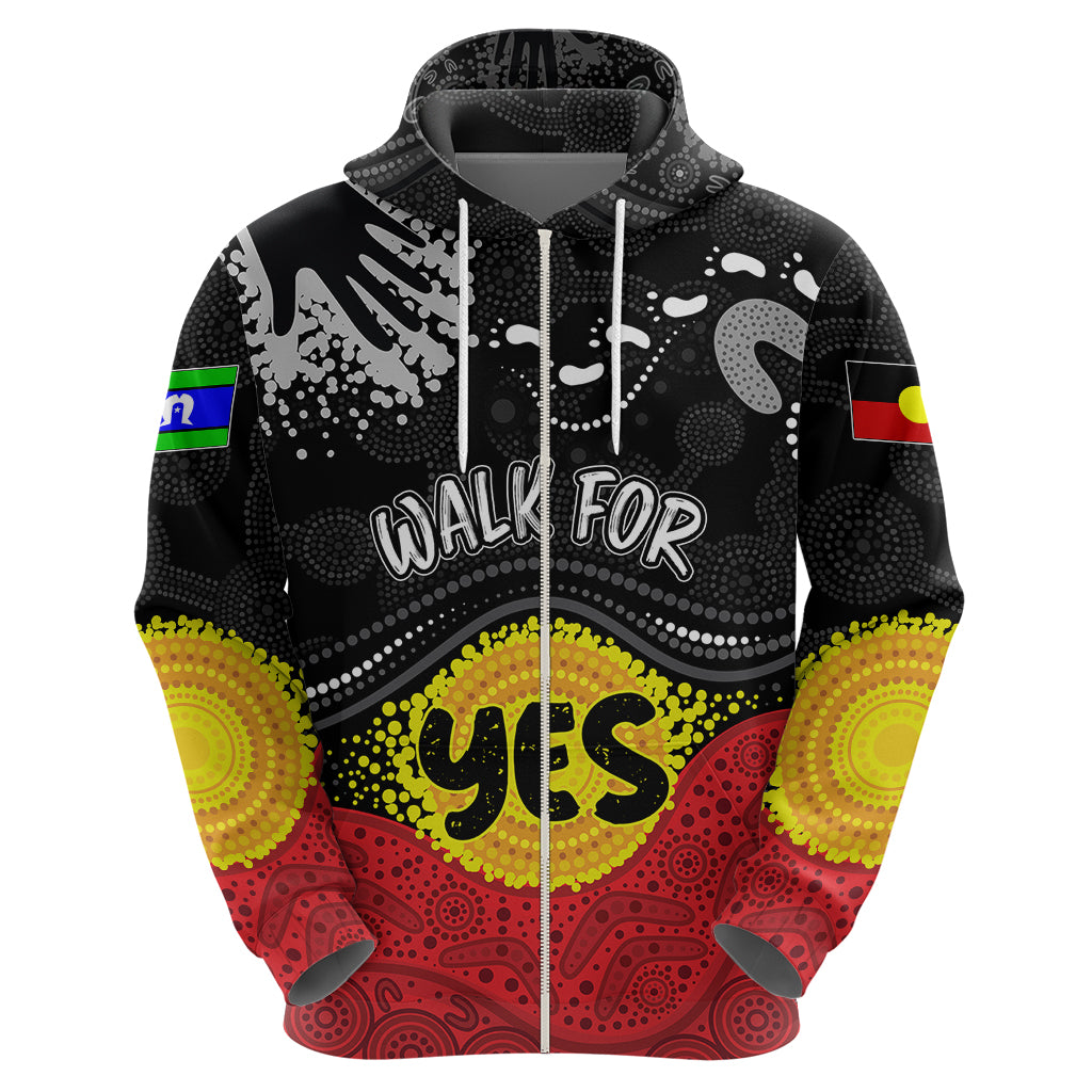 Personalised Australia Indigenous Hoodie Walk For Yes 2023 Aboriginal Flag Style LT7 - Vibe Hoodie Shop