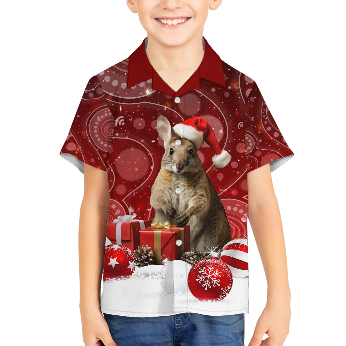 australia-christmas-wallaby-family-matching-puletasi-dress-and-hawaiian-shirt-aboriginal-art