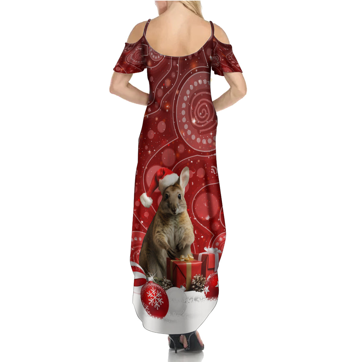 australia-christmas-wallaby-family-matching-summer-maxi-dress-and-hawaiian-shirt-aboriginal-art