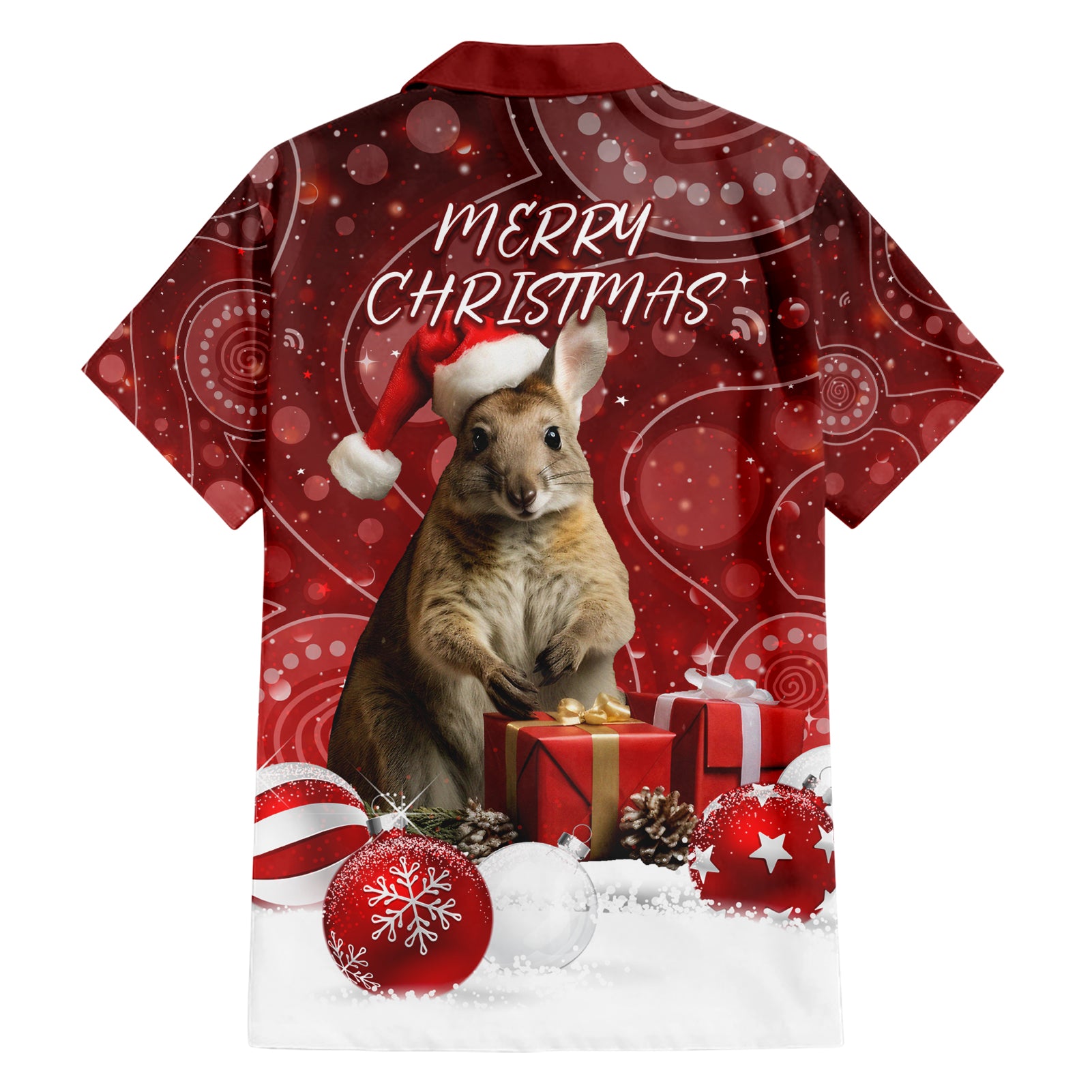 Australia Christmas Wallaby Hawaiian Shirt Aboriginal Art - Vibe Hoodie Shop
