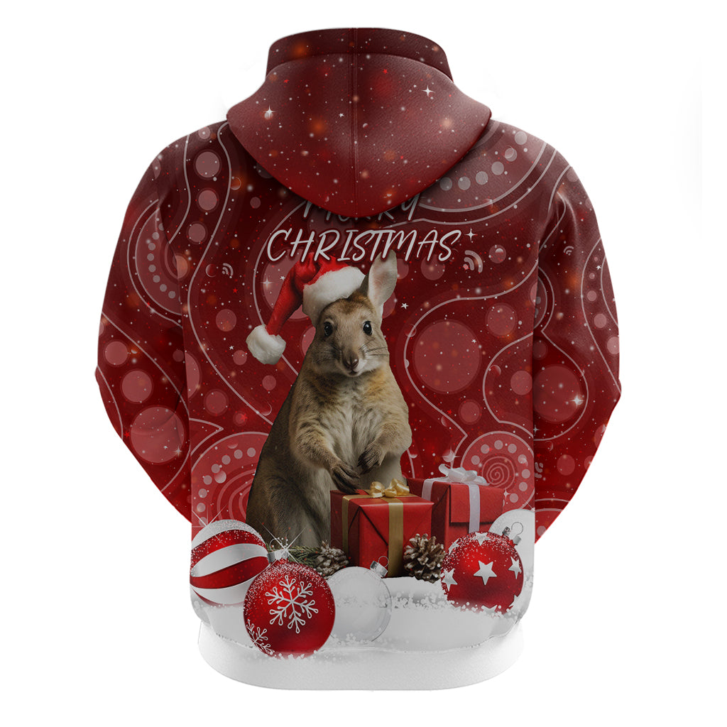 Australia Christmas Wallaby Hoodie Aboriginal Art LT7 - Vibe Hoodie Shop