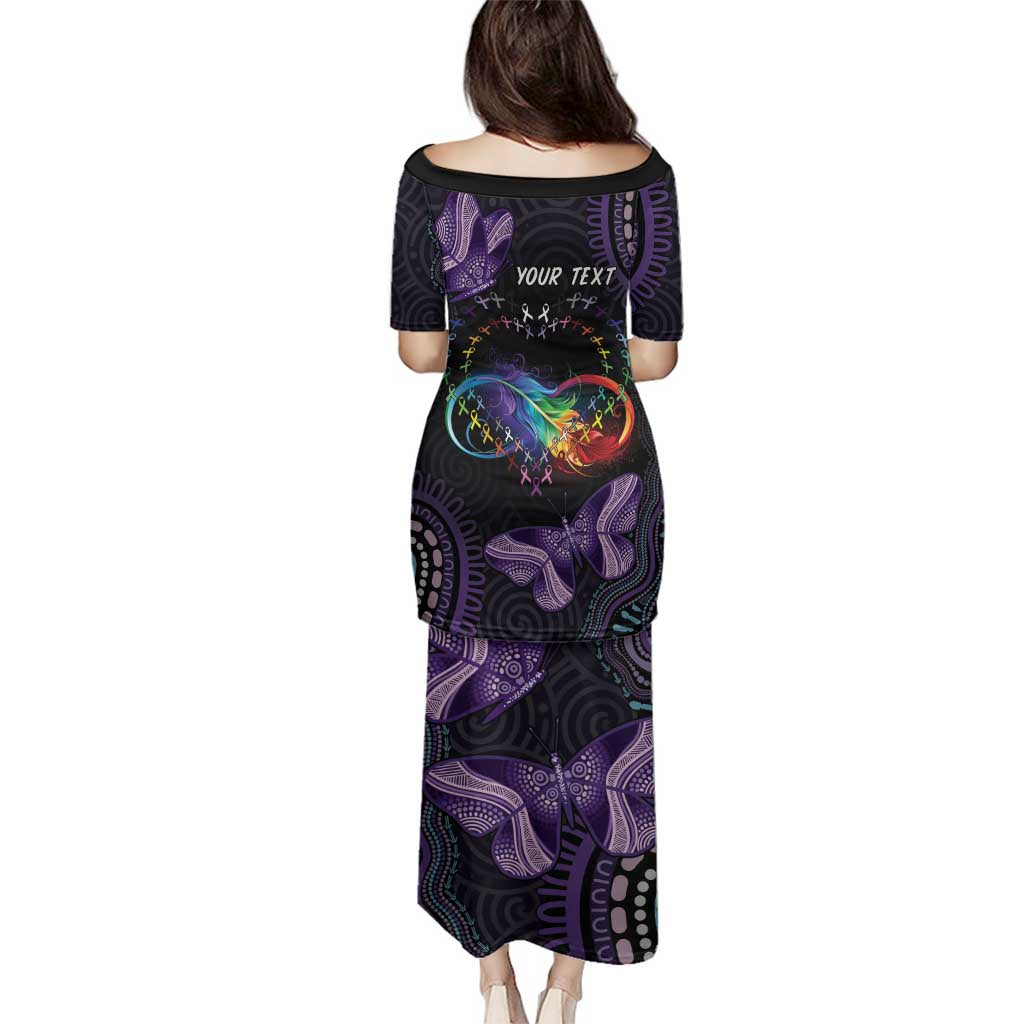 Australia Aboriginal Dot Arts Family Matching Puletasi and Hawaiian Shirt Fight Cancer In All Colors