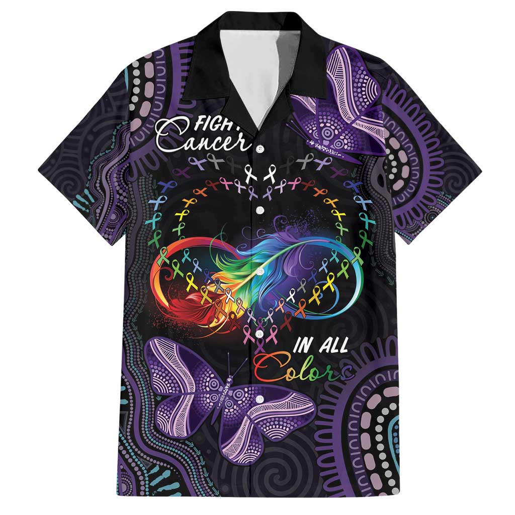 Australia Aboriginal Dot Arts Family Matching Short Sleeve Bodycon Dress and Hawaiian Shirt Fight Cancer In All Colors