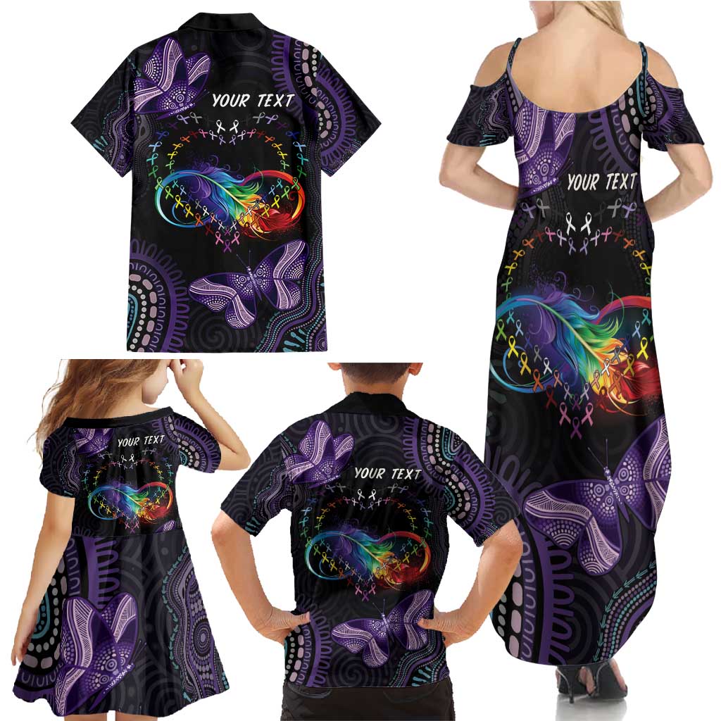 Australia Aboriginal Dot Arts Family Matching Summer Maxi Dress and Hawaiian Shirt Fight Cancer In All Colors