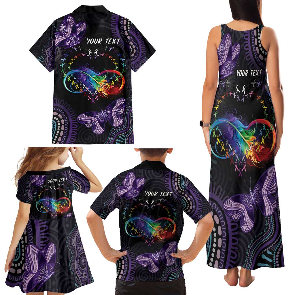 Australia Aboriginal Dot Arts Family Matching Tank Maxi Dress and Hawaiian Shirt Fight Cancer In All Colors