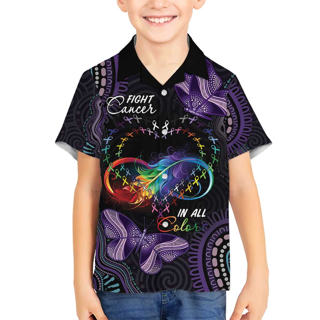 Australia Aboriginal Dot Arts Family Matching Tank Maxi Dress and Hawaiian Shirt Fight Cancer In All Colors