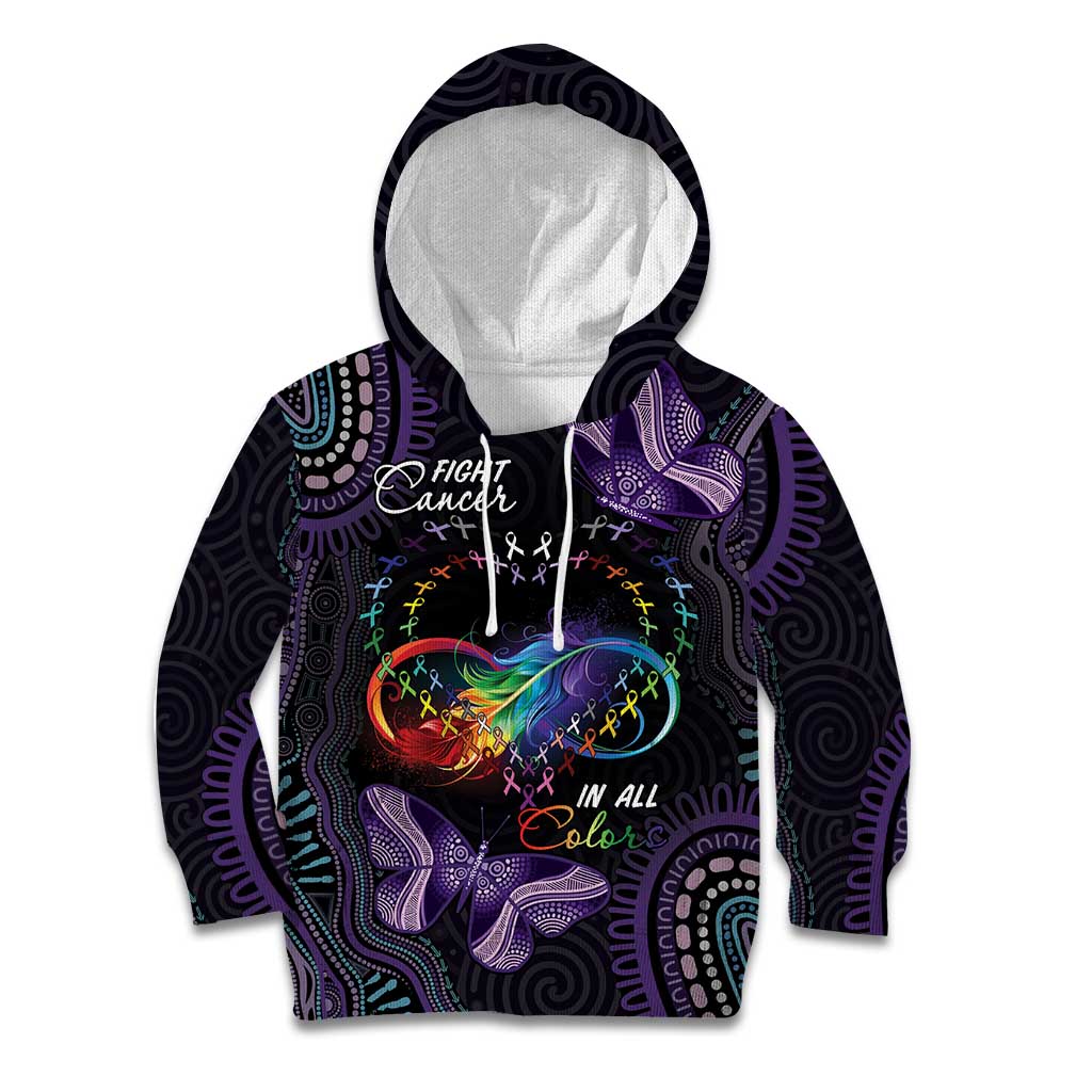 Australia Aboriginal Dot Arts Kid Hoodie Fight Cancer In All Colors - Vibe Hoodie Shop