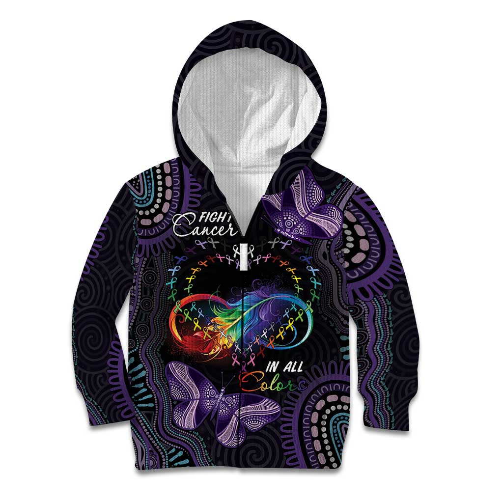 Australia Aboriginal Dot Arts Kid Hoodie Fight Cancer In All Colors - Vibe Hoodie Shop
