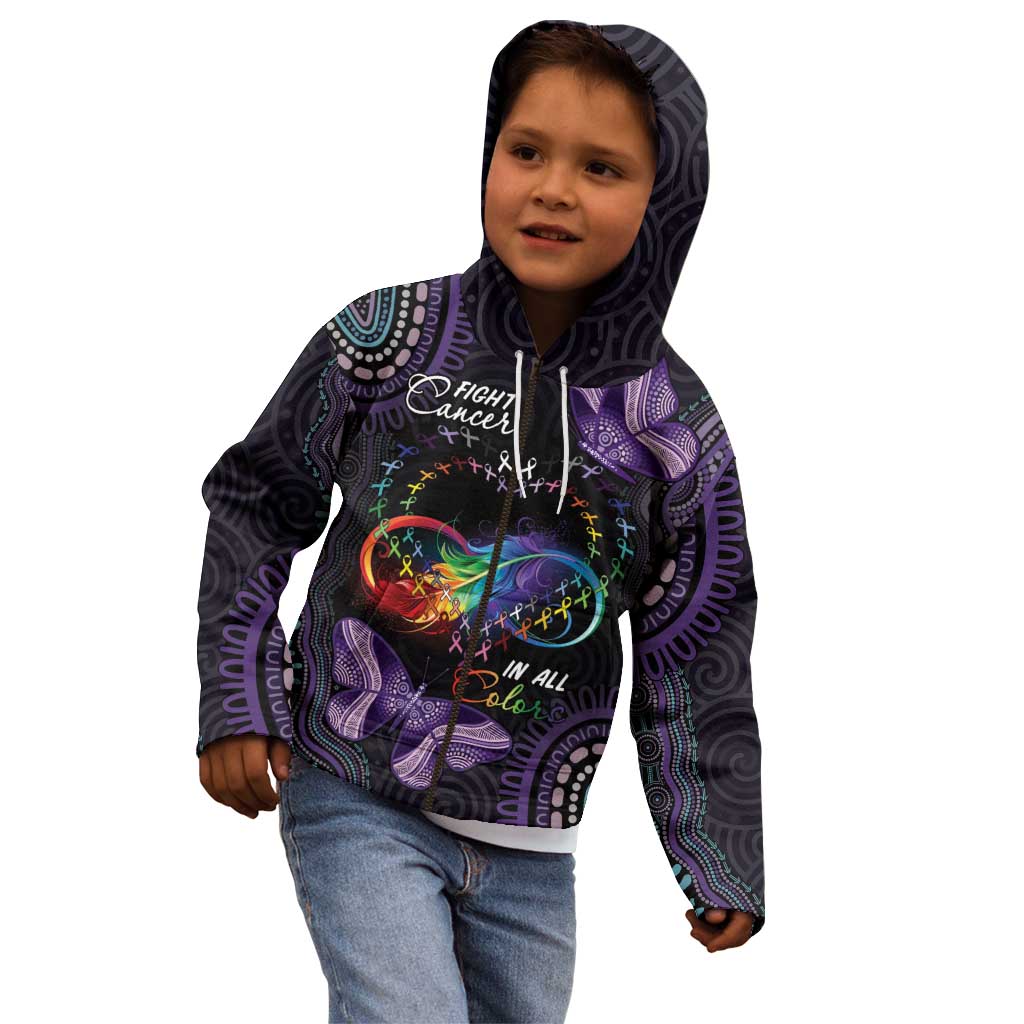 Australia Aboriginal Dot Arts Kid Hoodie Fight Cancer In All Colors - Vibe Hoodie Shop