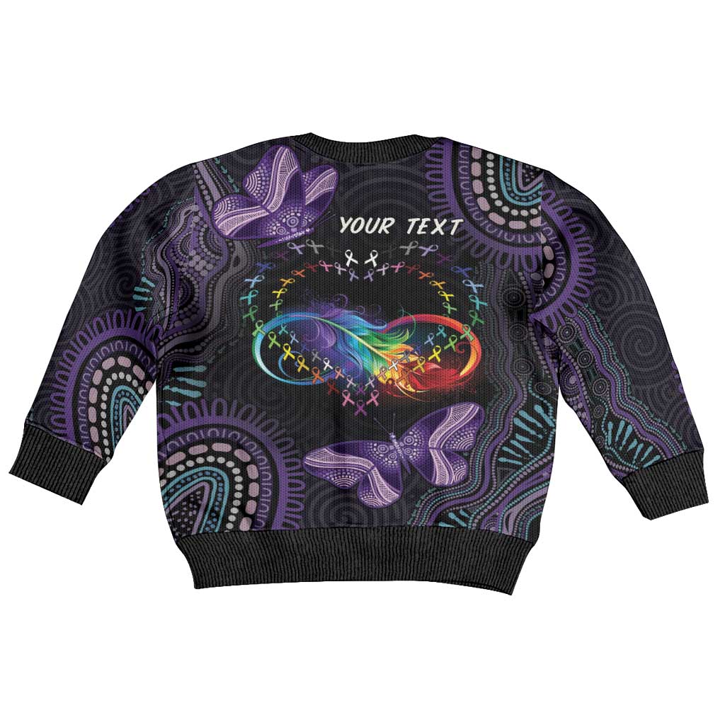 Australia Aboriginal Dot Arts Personalized Kid Ugly Christmas Sweater Fight Cancer In All Colors
