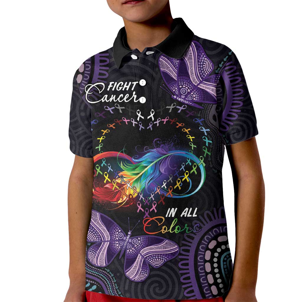 Australia Aboriginal Dot Arts Kid Polo Shirt Fight Cancer In All Colors - Vibe Hoodie Shop