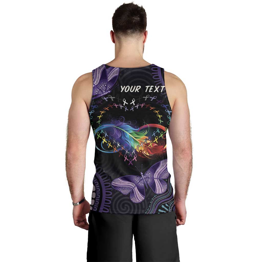 Australia Aboriginal Dot Arts Men Tank Top Fight Cancer In All Colors - Vibe Hoodie Shop