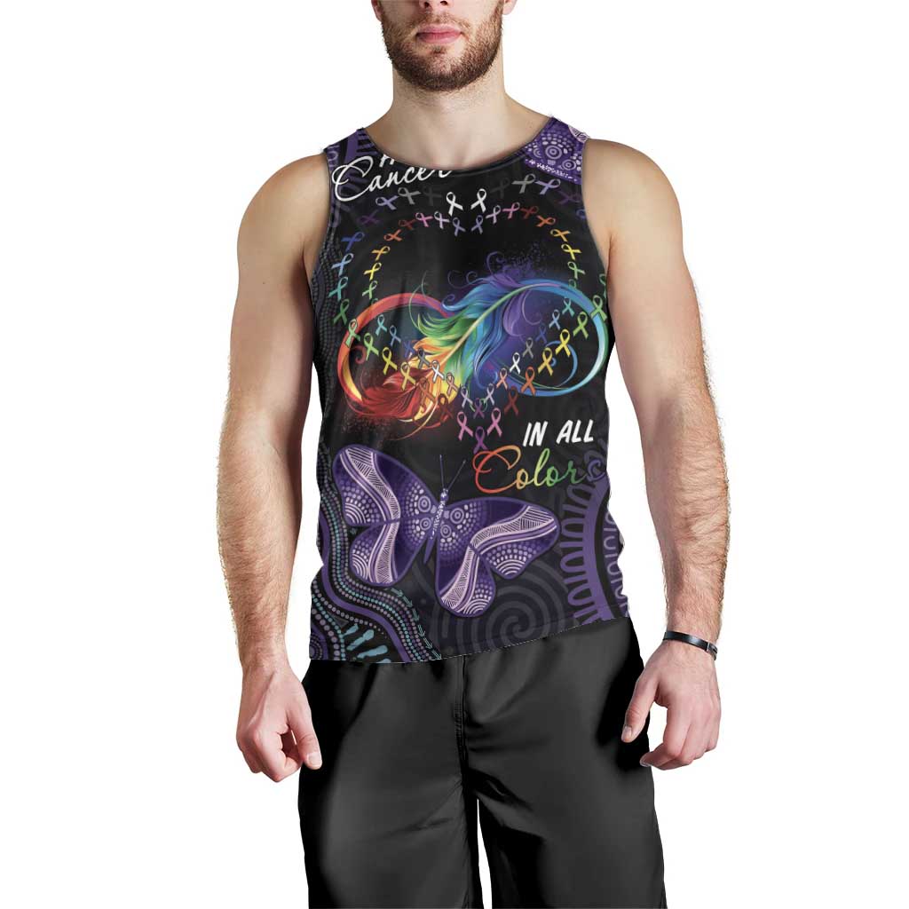 Australia Aboriginal Dot Arts Men Tank Top Fight Cancer In All Colors - Vibe Hoodie Shop