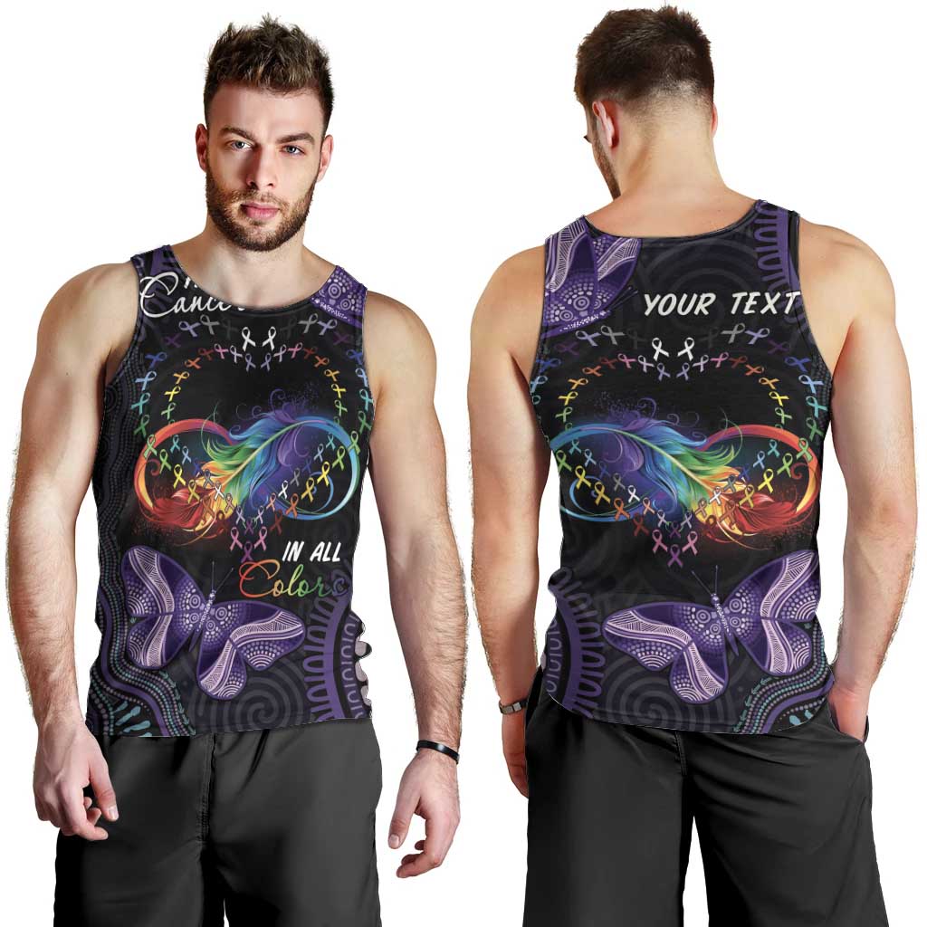 Australia Aboriginal Dot Arts Men Tank Top Fight Cancer In All Colors - Vibe Hoodie Shop