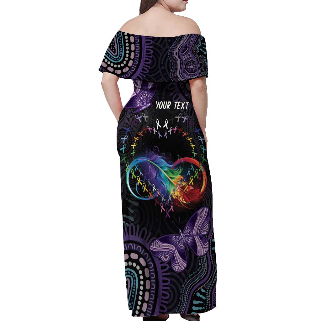 Australia Aboriginal Dot Arts Off Shoulder Maxi Dress Fight Cancer In All Colors