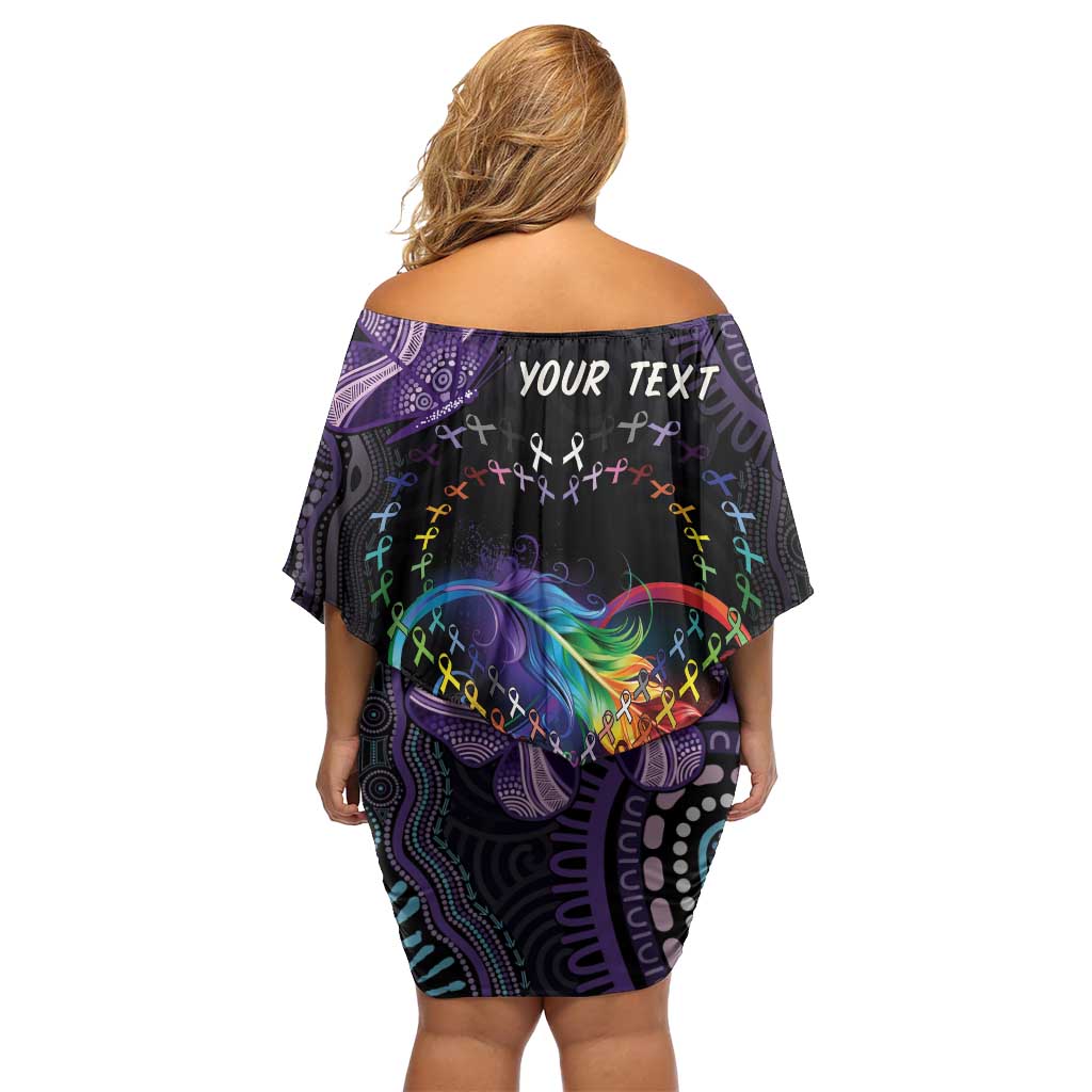 Australia Aboriginal Dot Arts Off Shoulder Short Dress Fight Cancer In All Colors