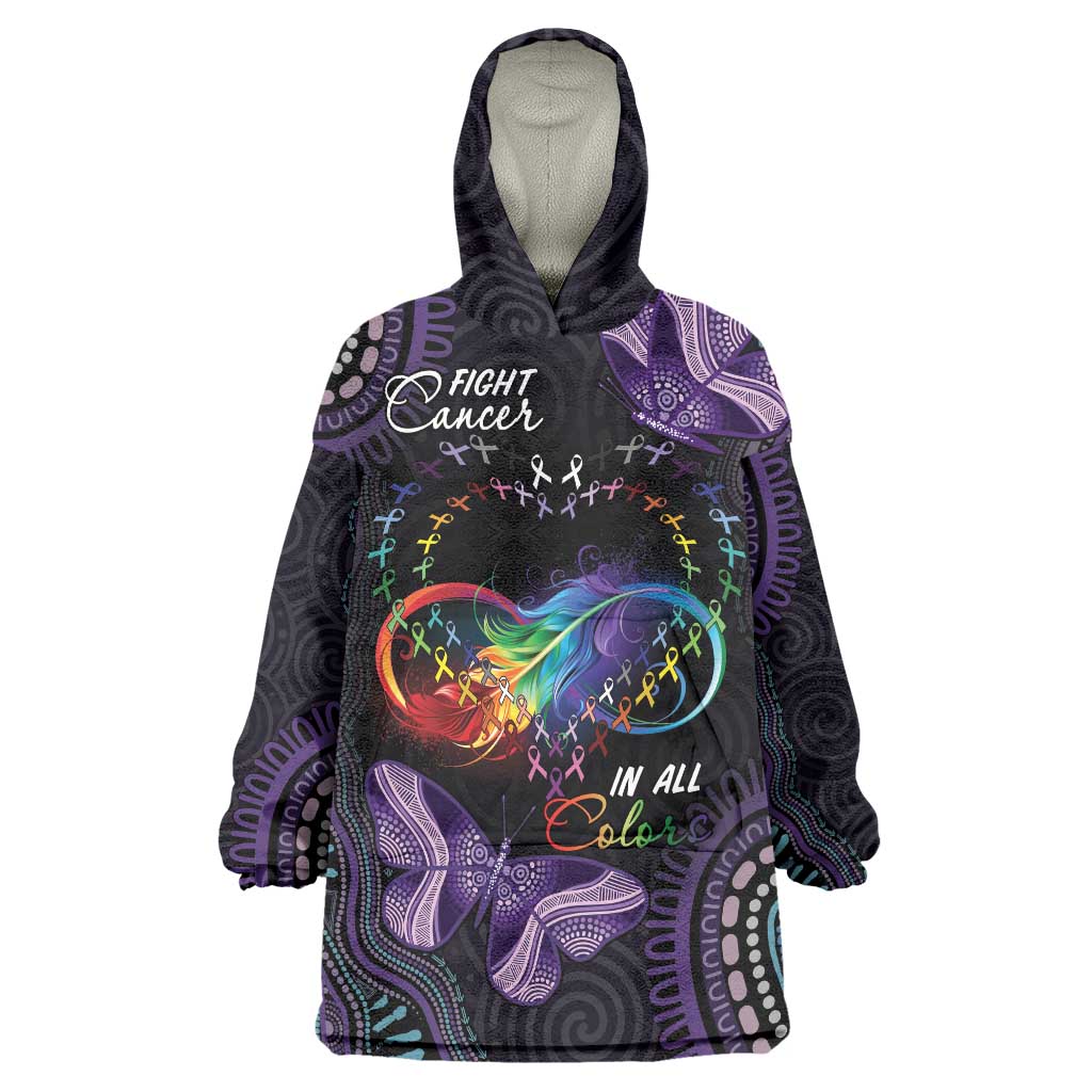 Australia Aboriginal Dot Arts Wearable Blanket Hoodie Fight Cancer In All Colors - Vibe Hoodie Shop