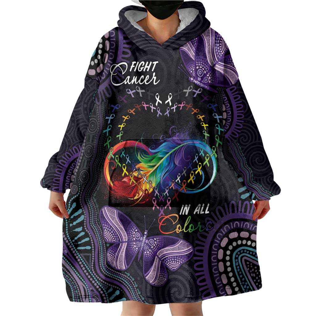 Australia Aboriginal Dot Arts Wearable Blanket Hoodie Fight Cancer In All Colors - Vibe Hoodie Shop