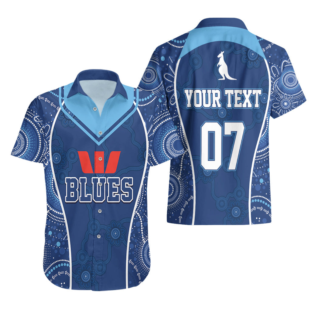 Personalised Indigenous NSW Blues Rugby Hawaiian Shirt State Of Origin Blue Dynamic - Vibe Hoodie Shop