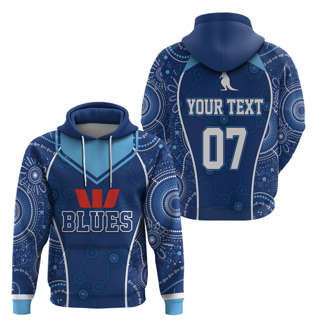 Personalised Indigenous NSW Blues Rugby Hoodie State Of Origin Blue Dynamic LT7 - Vibe Hoodie Shop