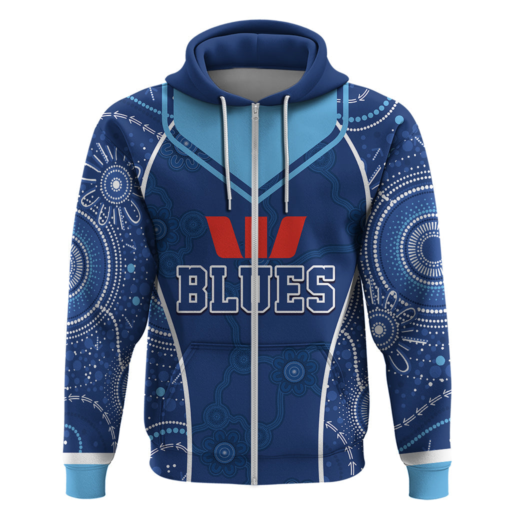 Personalised Indigenous NSW Blues Rugby Hoodie State Of Origin Blue Dynamic LT7 - Vibe Hoodie Shop