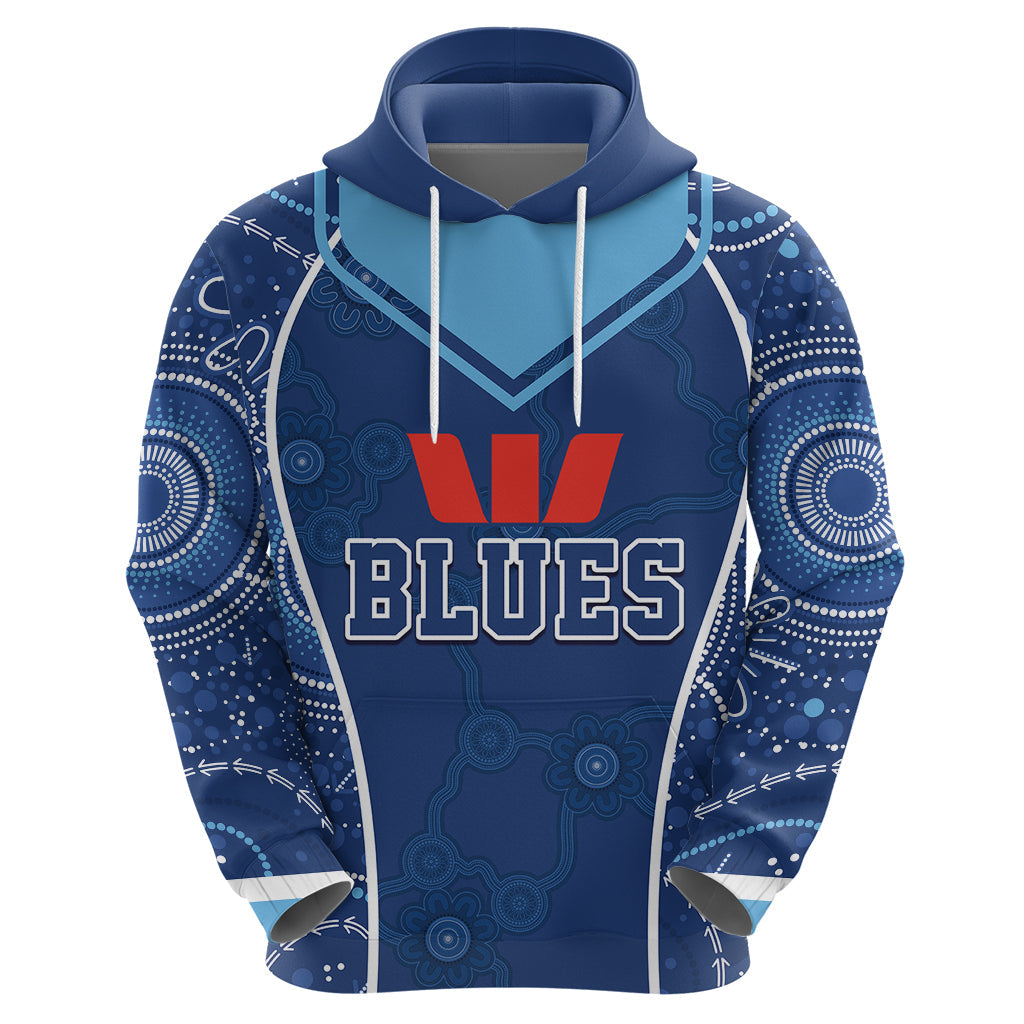 Personalised Indigenous NSW Blues Rugby Hoodie State Of Origin Blue Dynamic LT7 - Vibe Hoodie Shop