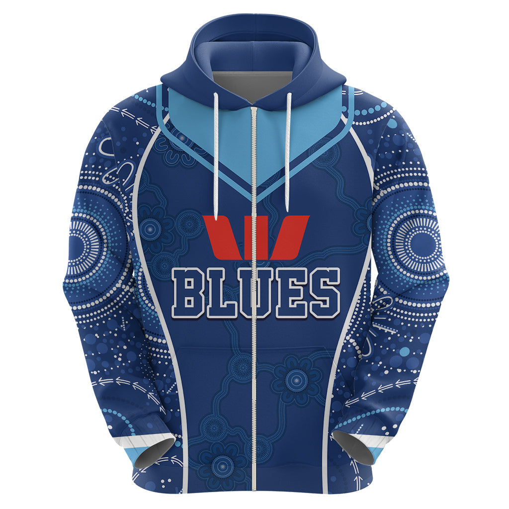 Personalised Indigenous NSW Blues Rugby Hoodie State Of Origin Blue Dynamic LT7 - Vibe Hoodie Shop