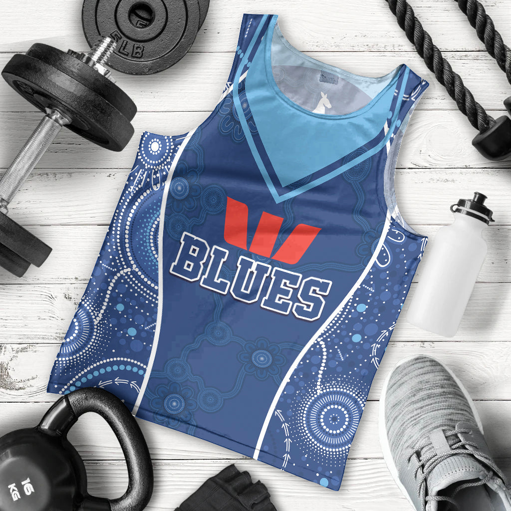 Personalised Indigenous NSW Blues Rugby Men Tank Top State Of Origin Blue Dynamic - Vibe Hoodie Shop