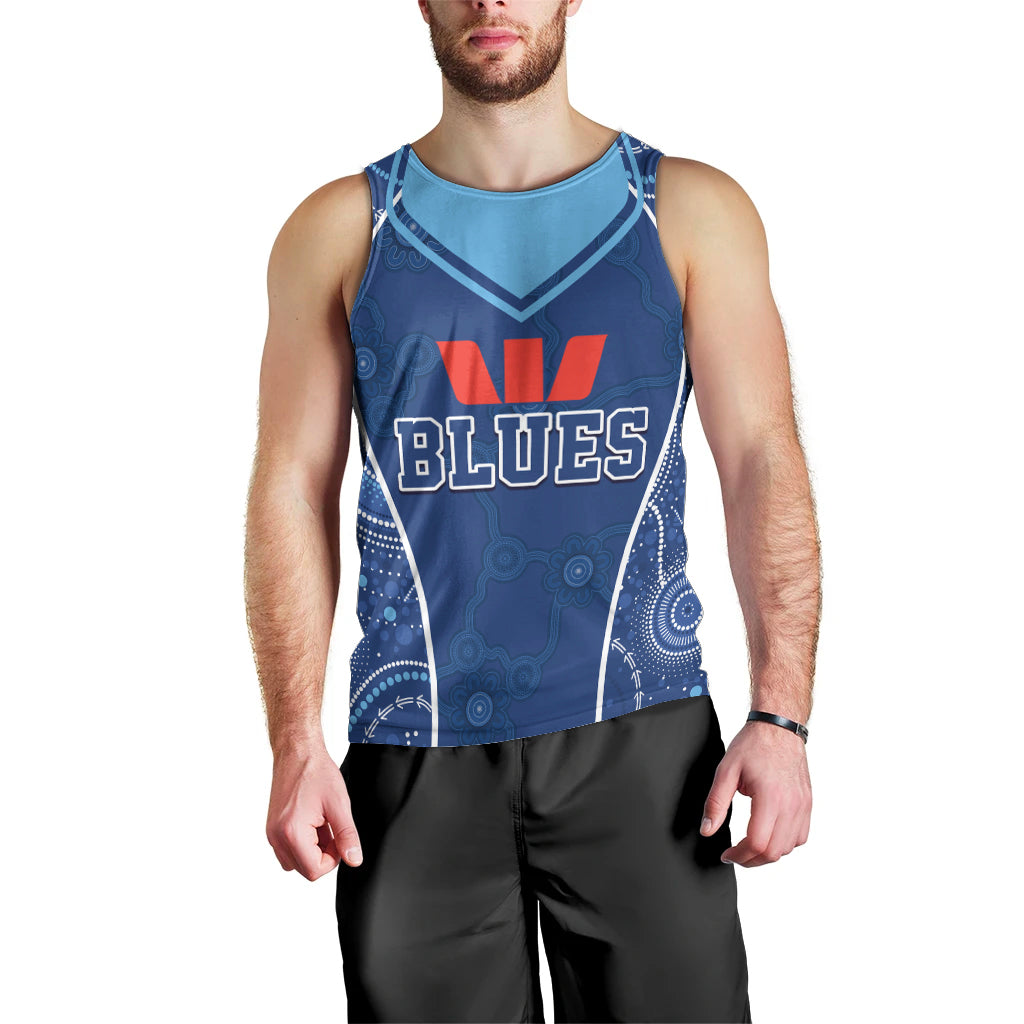Personalised Indigenous NSW Blues Rugby Men Tank Top State Of Origin Blue Dynamic - Vibe Hoodie Shop