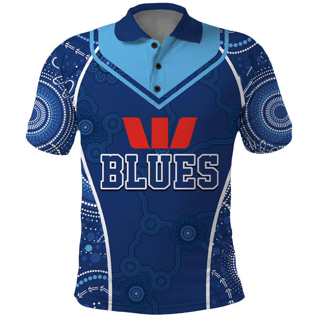 Personalised Indigenous NSW Blues Rugby Polo Shirt State Of Origin Blue Dynamic - Vibe Hoodie Shop