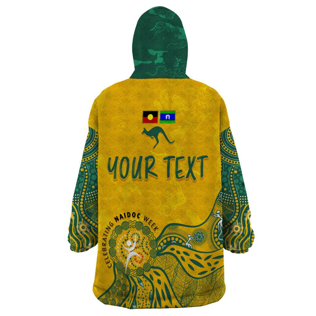 Personalised NAIDOC Week 2023 Aboriginal Wearable Blanket Hoodie Australia Socceroos Indigenous - Vibe Hoodie Shop