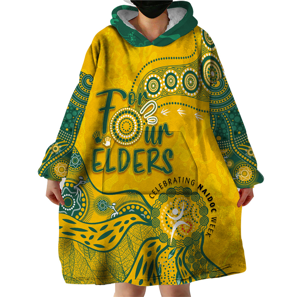 Personalised NAIDOC Week 2023 Aboriginal Wearable Blanket Hoodie Australia Socceroos Indigenous - Vibe Hoodie Shop