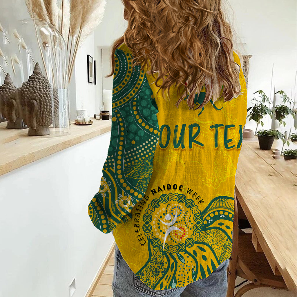 Personalised NAIDOC Week 2023 Aboriginal Women Casual Shirt Australia Socceroos Indigenous - Vibe Hoodie Shop