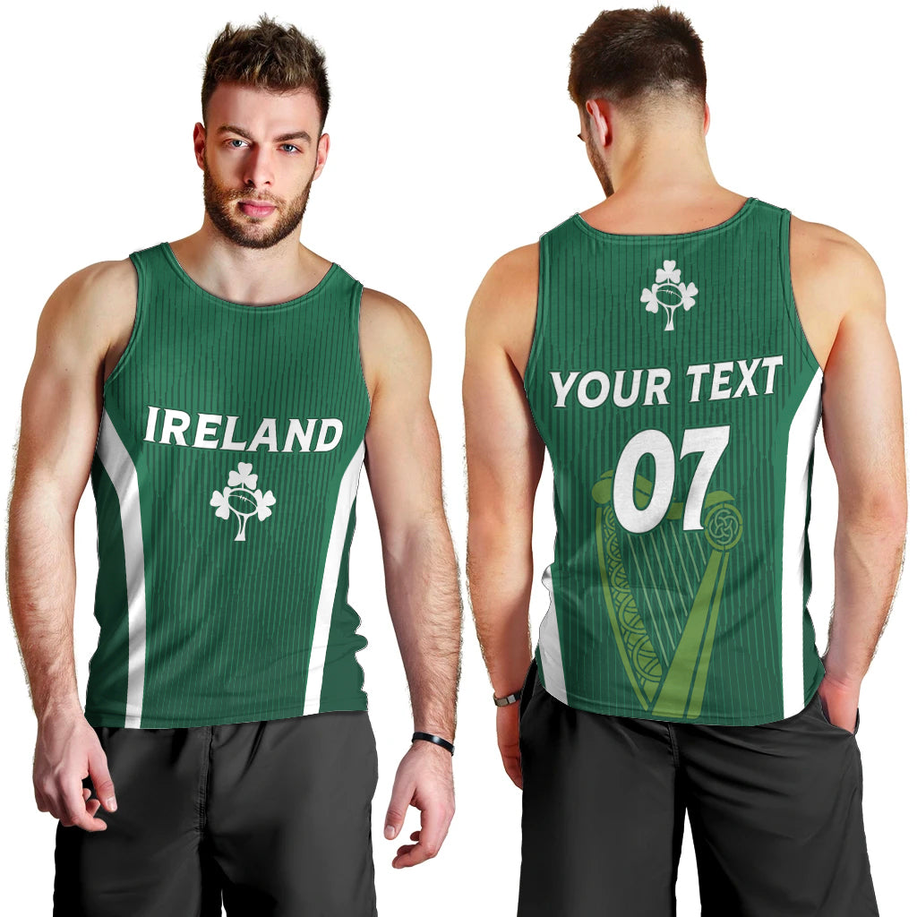 Personalised Ireland Rugby Men Tank Top World Cup 2023 GO Shamrocks - Vibe Hoodie Shop