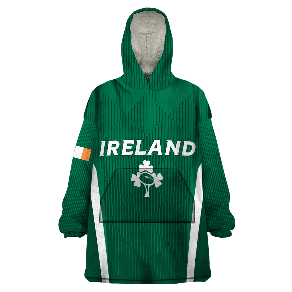 Personalised Ireland Rugby Wearable Blanket Hoodie World Cup 2023 GO Shamrocks - Vibe Hoodie Shop