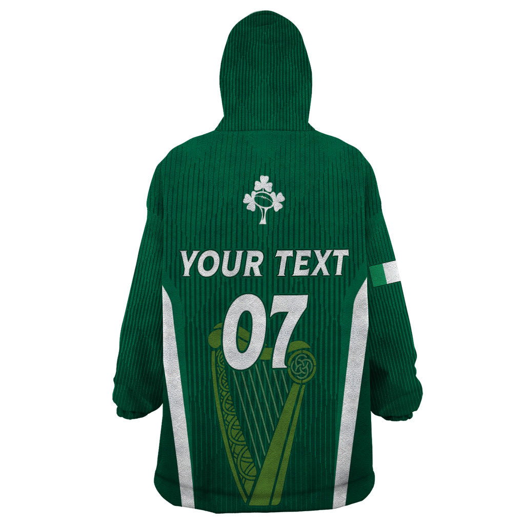 Personalised Ireland Rugby Wearable Blanket Hoodie World Cup 2023 GO Shamrocks - Vibe Hoodie Shop