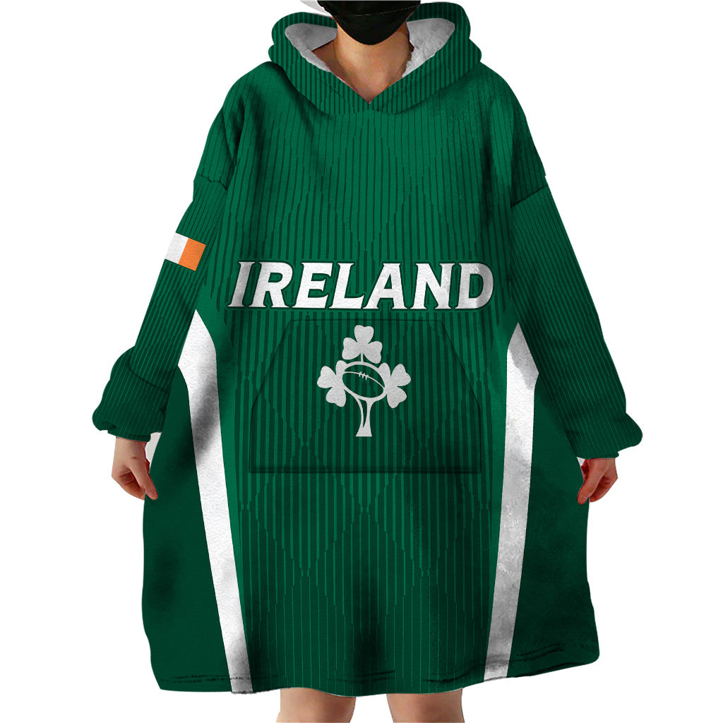 Personalised Ireland Rugby Wearable Blanket Hoodie World Cup 2023 GO Shamrocks - Vibe Hoodie Shop