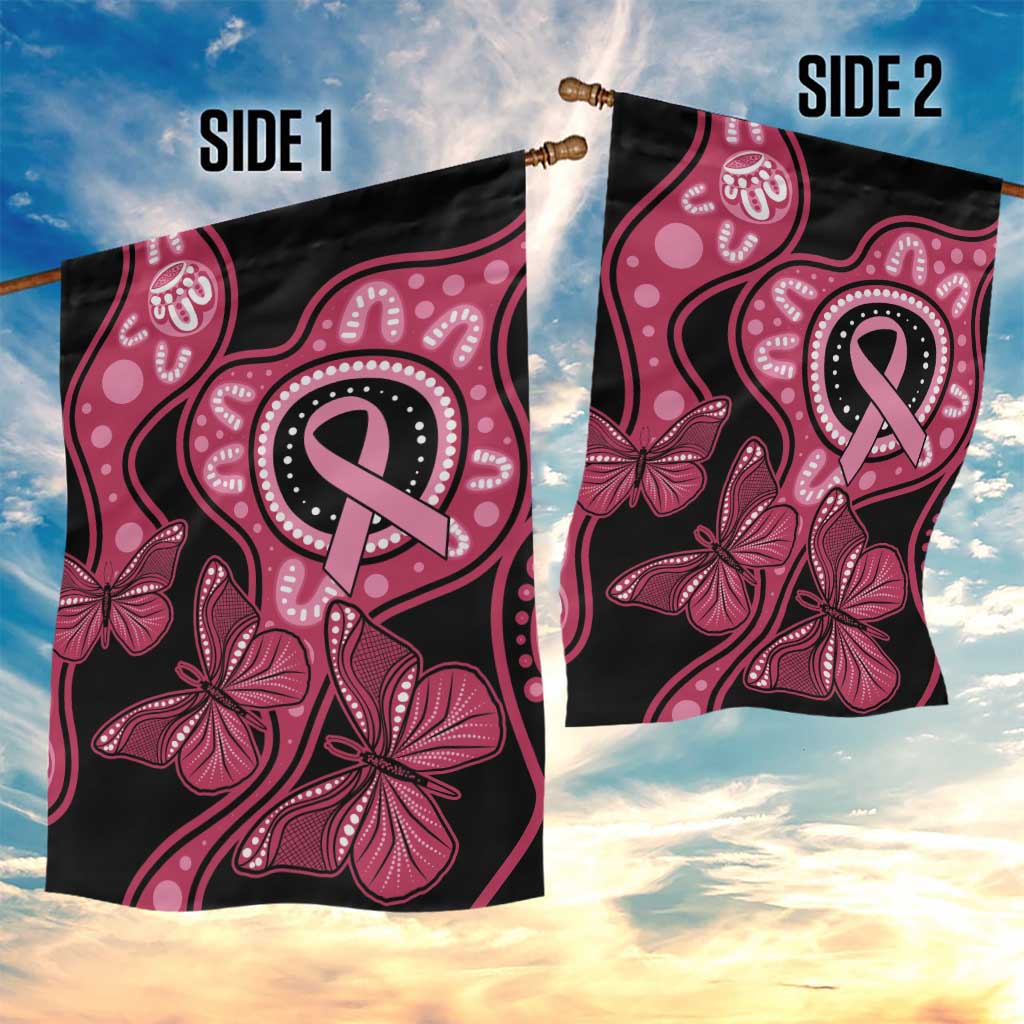 Australia Indigenous Garden Flag Breast Cancer Black Aboriginal Butterfly - Vibe Hoodie Shop